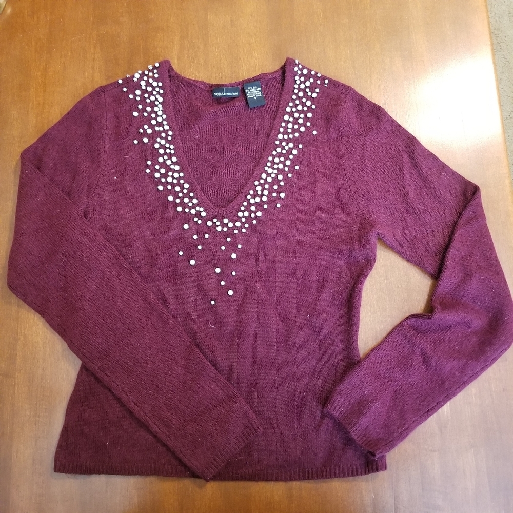 Mob Wife Angora Embellished Sweater